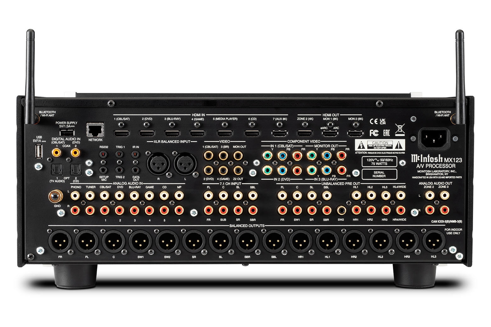 McIntosh MX123 — rear connections