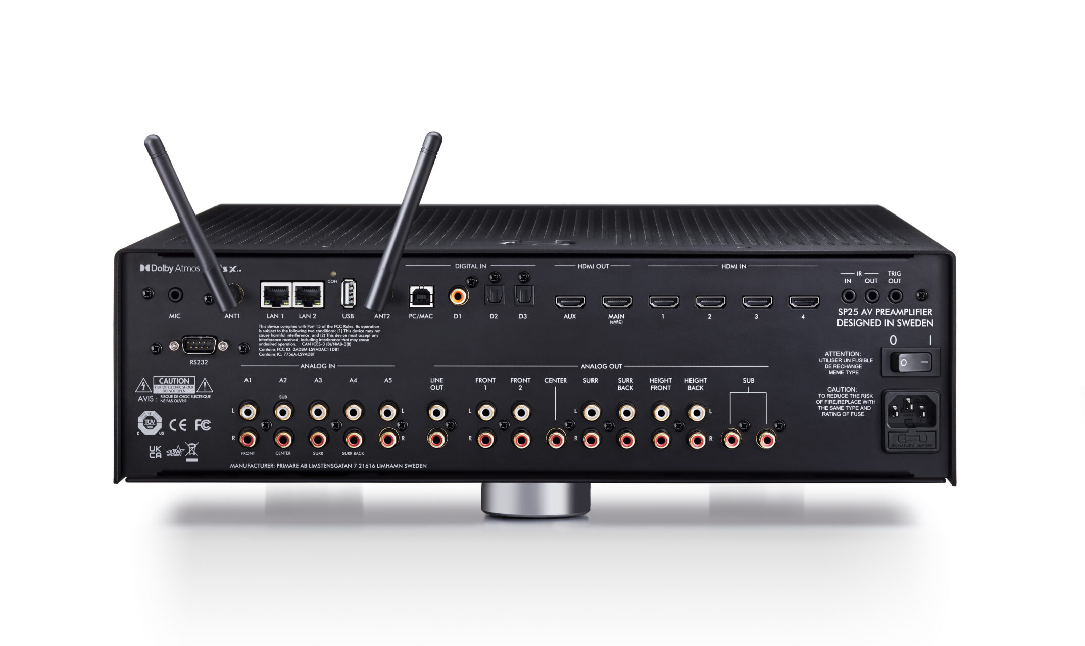 Primare SP25 Prisma — rear connections